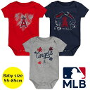 【送料無料】 MLBオフィシャル ベビー ロンパース ボディスーツ3枚セット 半袖 肌着 ボディースーツ 出産祝い ロサンゼルス・エンゼルス 大谷翔平 Shoh...