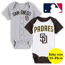 【送料無料+割引クーポン】 MLBオフィシャル ベビー ロンパース ボディスーツ2枚セット 半袖 肌着 ボディースーツ 出産祝い サンディエゴ・パドレス San Diego Padres