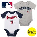 【送料無料】 MLBオフィシャル ベビー ロンパース ボディスーツ2枚セット 半袖 肌着 ボディースーツ 出産祝い クリーブランド・ガーディアンズ Clevel...