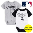 【送料無料】 MLBオフィシャル ベビー ロンパース ボディスーツ2枚セット 半袖 肌着 ボディースーツ 出産祝い コロラド・ロッキーズ Colorado Ro...