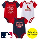 【送料無料】 MLBオフィシャル メジャーリーグ公式 ベビー服 ロンパース ボディースーツ3枚セット カバーオール 肌着 下着 パジャマ 出産祝い セントルイス...