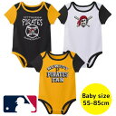 【送料無料】 MLBオフィシャル メジャーリーグ公式 ベビー服 ロンパース ボディースーツ3枚セット カバーオール 肌着 下着 パジャマ 出産祝い ピッツバーグ・パイレーツ Pittsburgh Pirates