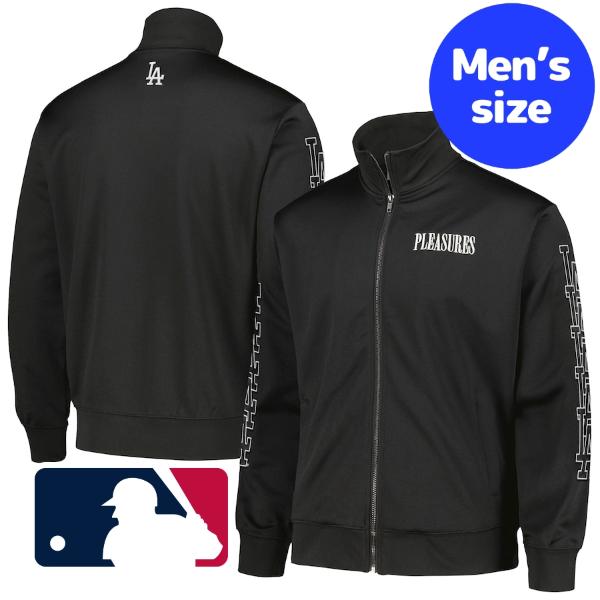 ̵+ݥ MLBե  ȥå㥱å 㡼 Black ëʿ ͳ 󥼥륹ɥ㡼 Los Angeles Dodgers PLEASURES Pitcher Track Jacket