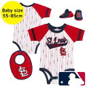 【送料無料】 MLBオフィシャル ベビー服 ボディースーツ出産祝い3点セット ロンパース カバーオール スタイ ヌートバー セントルイス・カージナルス St. ...