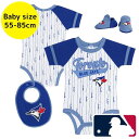 【送料無料】 MLBオフィシャル ベビー服 ボディースーツ出産祝い3点セット ロンパース カバーオール スタイ 菊池雄星 トロント・ブルージェイズ Toront...
