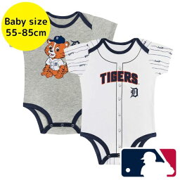 【送料無料+割引クーポン】 MLBオフィシャル ベビー服 ボディースーツ2枚セット ロンパース カバーオール スタイ 前田健太 デトロイト・タイガース Detroit Tigers Play Ball Set