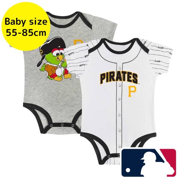 【送料無料+割引クーポン】 MLBオフィシャル ベビー服 ボディースーツ2枚セット ロンパース カバーオール スタイ ピッツバーグ・パイレーツ Pittsburgh Pirates Play Ball Set