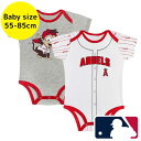 【送料無料】 MLBオフィシャル ベビー服 ボディースーツ2枚セット ロンパース カバーオール スタイ 大谷翔平 ロサンゼルス・エンゼルス Los Angele...