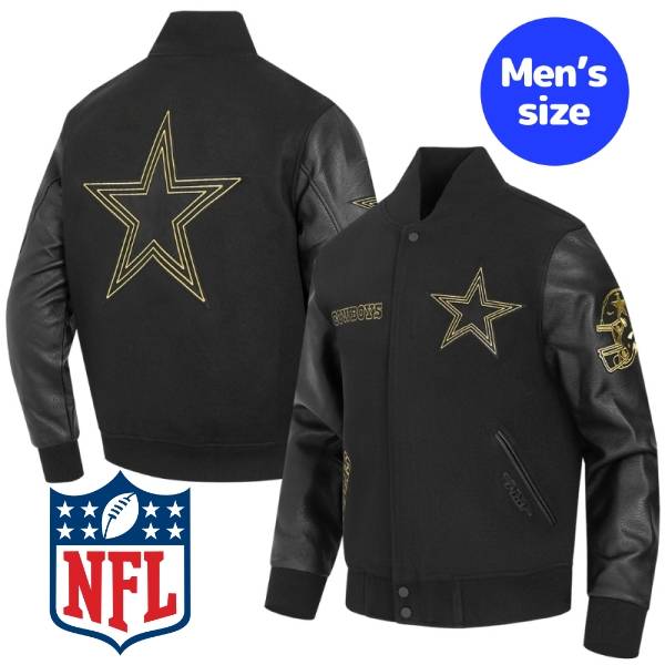 【送料無料】 Pro Standard プロスタンダード NFL公式 メンズ アウター バーシティジャケット スタジャン アメフト ダラス・カウボーイズ DALLAS COWBOYS BLACK & GOLD WOOL VARSITY JACKET