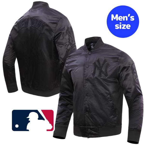 【送料無料】 Pro Standard プロスタンダード MLB公式 メジャーリーグオフィシャル メンズ ナイロンジャケット スタジャン アウター ジャンパー ジャッジ ニューヨーク・ヤンキース NEW YORK YANKEES TRIPLE BLACK LOGO SATIN JACKET