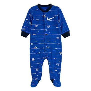 【送料無料+クーポン対象】NIKE ナイキ 男の子用サッカーボーイ足つきカバーオール（Blue） ロンパース ジャンプスーツ パジャマ ワンピース 出産祝い 【楽ギフ_包装選択】