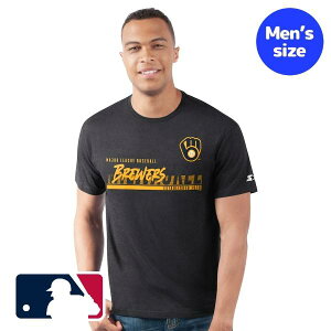 【送料無料】 MLB公式 メジャーリーグオフィシャル メンズ Tシャツ 半袖トップス スターター Starter ミルウォーキー・ブルワーズ Milwaukee Brewers Prime Time Team T-Shirt