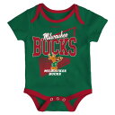 【送料無料】 NBA公式 Milwaukee Bucks ボディースーツ2枚+ベビーハット出産祝い3...