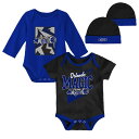 【送料無料】 NBA公式 Orlando Magic ボディースーツ2枚+ベビーハット出産祝い3点セット(Black/Blue) オーランド・マジック 男の子用...