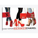 +割引クーポン お洒落なオマージュアート Louis Vuitton Herm?s & Chanel Ladies シャネル CHANEL キャンバスアート 絵画 インテリア 模様替え 引越し祝い 新築祝い