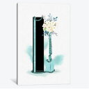 【送料無料】 お洒落なオマージュアート Teal Blue Fashion Lip Gloss With Blush White & Blue Florals ティファニー TIFFANY キャンバスアート 絵画