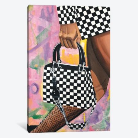 【送料無料+割引クーポン】 お洒落なオマージュアート Checkered Lady Dior Bag ディオール Dior キャンバスアート 絵画 インテリア 模..