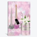 【送料無料 割引クーポン】 お洒落なオマージュアート Pink Silver Bubu Nail Polish Silver Perfume Bottle With Lilies ベルサーチ VERSACE キャンバスアート