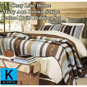 【送料無料】【キング】 Cozy Line Home コージーライン ホーム Mary Ann Brown Stripeリバーシブルベッドキルト3点セット 花柄...