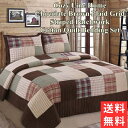 【送料無料 割引クーポン】 Cozy Line Home コージーライン ホーム Chocolate Brown Plaidリバーシブルベッドキルトセット パッチワーク花柄ベッドカバー ベットカバー 布団カバー