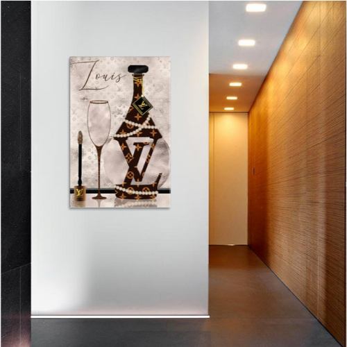 【送料無料】 米国発のお洒落なブランドオマージュアート Late Nights With Louis II ヴィトン Vuitton キャンバスアート 絵画 インテリア 模様替え 引越し祝い 新築祝い 待合室 会議室