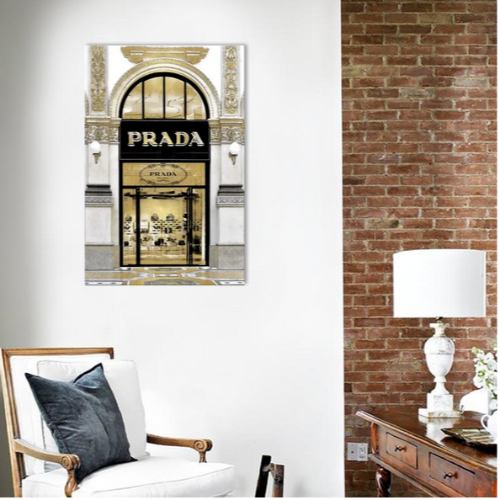 【送料無料】 米国発のお洒落なブランドオマージュアート Designer Entrance IV プラダ PRADA キャンバスアート 絵画 模様替え 引越し祝い 新築祝い 開店祝い ギフト プレゼント 待合室 会議室