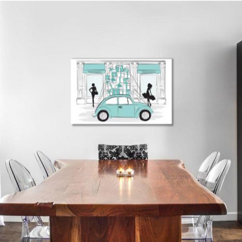 【送料無料】 米国発のお洒落なブランドオマージュアート Tiffany Car ティファニー Tiffany キャンバスアート 絵画 インテリア 模様替え 引越し祝い 新築祝い 開店祝い ギフト プレゼント 待合室 会議室