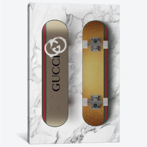 【送料無料】 米国発のお洒落なブランドオマージュアート Gucci Skateboard グッチ GUCCI キャンバスア..