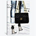 【送料無料 割引クーポン】 米国発のお洒落なブランドオマージュアート Lady With The Chanel Bag And Black High Heels シャネル CHANEL キャンバスアート 絵画 模様替え 新築祝い