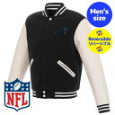 【送料無料】 NFL公式 メンズ アウター スタジャン バーシティジャケット ジャンパー アメフト カロライナ・パンサーズ Carolina Panthers Reversible Faux Leather Sleeves Jacket