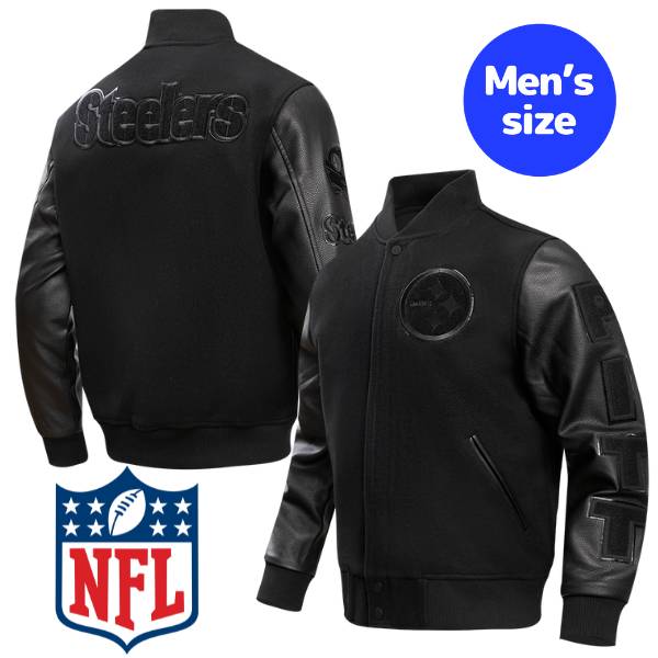 【送料無料】 Pro Standard プロスタンダード NFL公式 アメフト メンズ アウター スタジャン バーシティジャケット ジャンパー ピッツバーグ・スティーラーズ PITTSBURGH STEELERS TRIPLE BLACK WOOL VARSITY JACKET