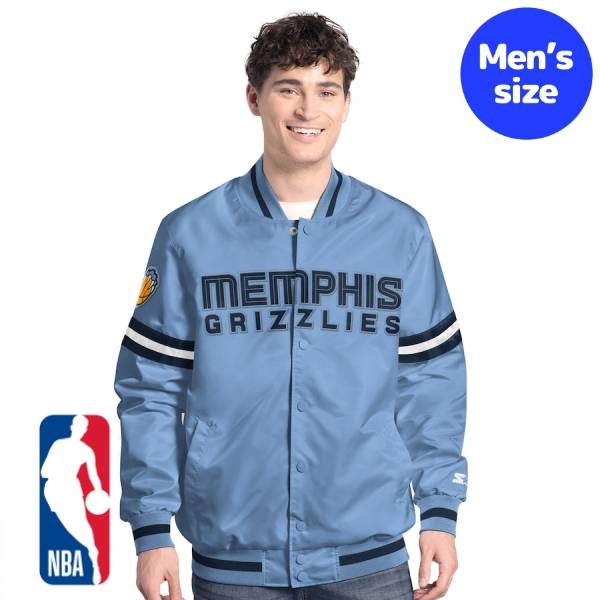 楽天USキッズウェア楽天市場店【送料無料】 NBA公式 オフィシャルアイテム Starter スターター メンズ スタジャン アウター ジャケット バーシティジャケット ジャンパー メンフィス・グリズリーズ ジャ・モラント 河村勇輝 Memphis Grizzlies Scout Full Snap Varsity Jacket