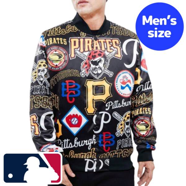 y+N[|z MLBItBV Y AE^[WPbg TeWPbg X^W sbco[OEpC[c PITTSBURGH PIRATES AOP SATIN JACKET