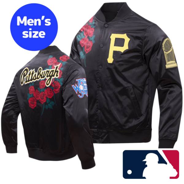 y+N[|z MLBItBV Y AE^[WPbg TeWPbg X^W sbco[OEpC[c PITTSBURGH PIRATES ROSE SATIN JACKET