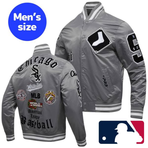 ̵+ݥ MLBե  㥱å ƥ󥸥㥱å  ۥ磻ȥå CHICAGO WHITE SOX OLD ENGLISH SATIN JACKET