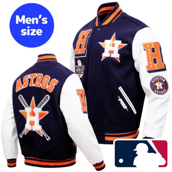 y+N[|z MLBItBV Y AE^[ o[VeBWPbg X^W q[XgEAXgY HOUSTON ASTROS MASHUP VARSITY JACKET