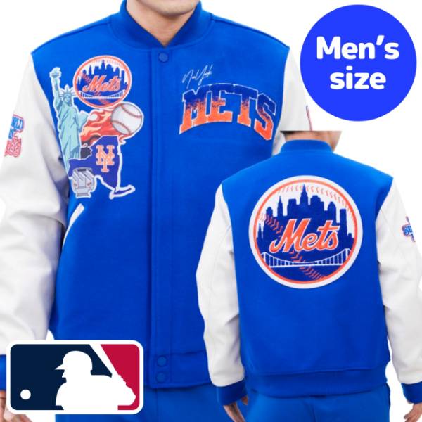 y+N[|z MLBItBV Y AE^[ o[VeBWPbg X^W j[[NEbc  NEW YORK METS HOMETOWN VARSITY JACKET