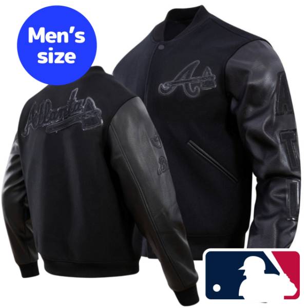 【送料無料】 Pro Standard プロスタンダード MLBオフィシャル メンズ アウター バーシティジャケット スタジャン アトランタ・ブレーブス ATLANTA BRAVES TRIPLE BLACK VARSITY JACKET