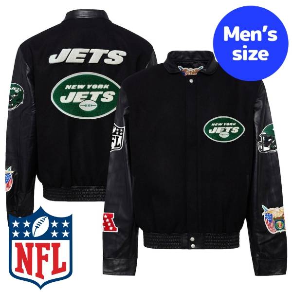 【送料無料】 NFL公式 アメフト メンズ アウター バーシティジャケット スタジャン ジャンパー ニューヨーク・ジェッツ New York Jets Wool & Leather Varsity Jacket