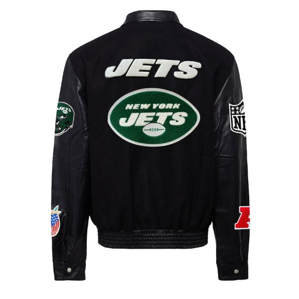 【送料無料】 NFL公式 アメフト メンズ アウター バーシティジャケット スタジャン ジャンパー ニューヨーク・ジェッツ New York Jets Wool & Leather Varsity Jacket