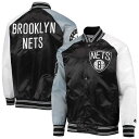 【送料無料 割引クーポン】 NBAオフィシャル メンズ アウタージャケット Brooklyn Nets Reliever Varsity Raglan Jacket （Black/Gray） ブルックリン ネッツ