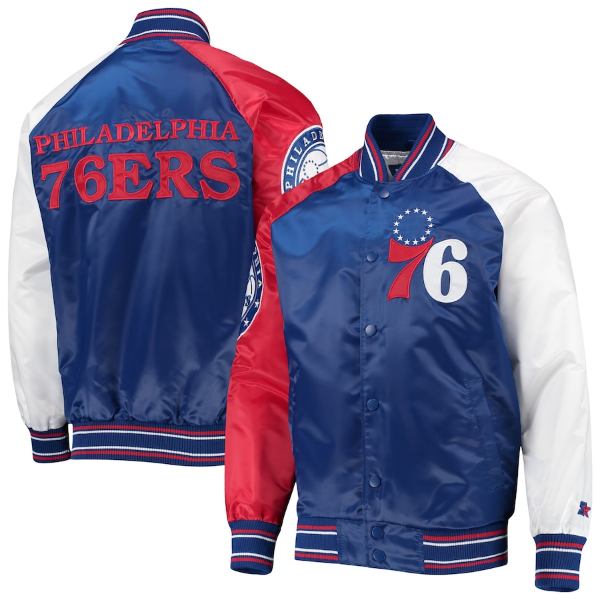 y+N[|z NBAItBV Y AE^[WPbg Philadelphia 76ers Reliever Varsity Raglan Jacket iRoyalj tBftBAEZueBVNT[Y