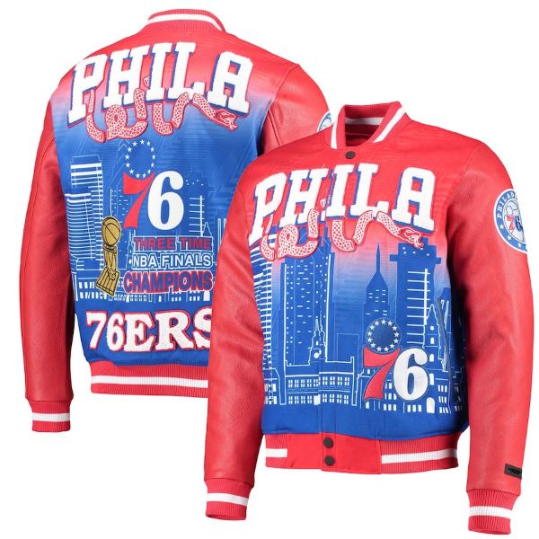 y+N[|z NBAItBV Y AE^[WPbg Philadelphia 76ers Pro Standard Remix Varsity Jacket iRedj tBftBAEZueBVNT[Y