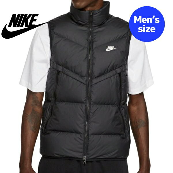 【送料無料+割引クーポン】 メンズ ナイキ ダウンベスト アウタージャケット Nike Sportswear Storm-Fit Windrunner Vest Jacket（Black）