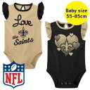 【送料無料】 NFL公式 アメフト ベビー服 ロンパース 女の子用ボディースーツ2枚セット カバーオール 肌着 下着 パジャマ 出産祝い ニューオーリンズ・セイ...