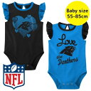【送料無料】 NFL公式 アメフト ベビー服 ロンパース 女の子用ボディースーツ2枚セット カバーオール 肌着 下着 パジャマ 出産祝い カロライナ・パンサーズ...