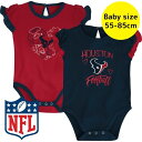 【送料無料】 NFL公式 アメフト ベビー服 ロンパース 女の子用ボディースーツ2枚セット カバーオール 肌着 下着 パジャマ 出産祝い ヒューストン・テキサン...