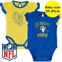 【送料無料】 NFL公式 アメフト ベビー服 ロンパース 女の子用ボディースーツ2枚セット カバーオール 肌着 下着 パジャマ 出産祝い ロサンゼルス・ラムズ ...
