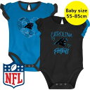 【送料無料】 NFL公式 アメフト ベビー服 ロンパース 女の子用ボディースーツ2枚セット カバーオール 肌着 下着 パジャマ 出産祝い カロライナ・パンサーズ...