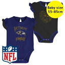 【送料無料】 NFL公式 アメフト ベビー服 ロンパース 女の子用ボディースーツ2枚セット カバーオール 肌着 下着 パジャマ 出産祝い ボルチモア・レイブンズ...